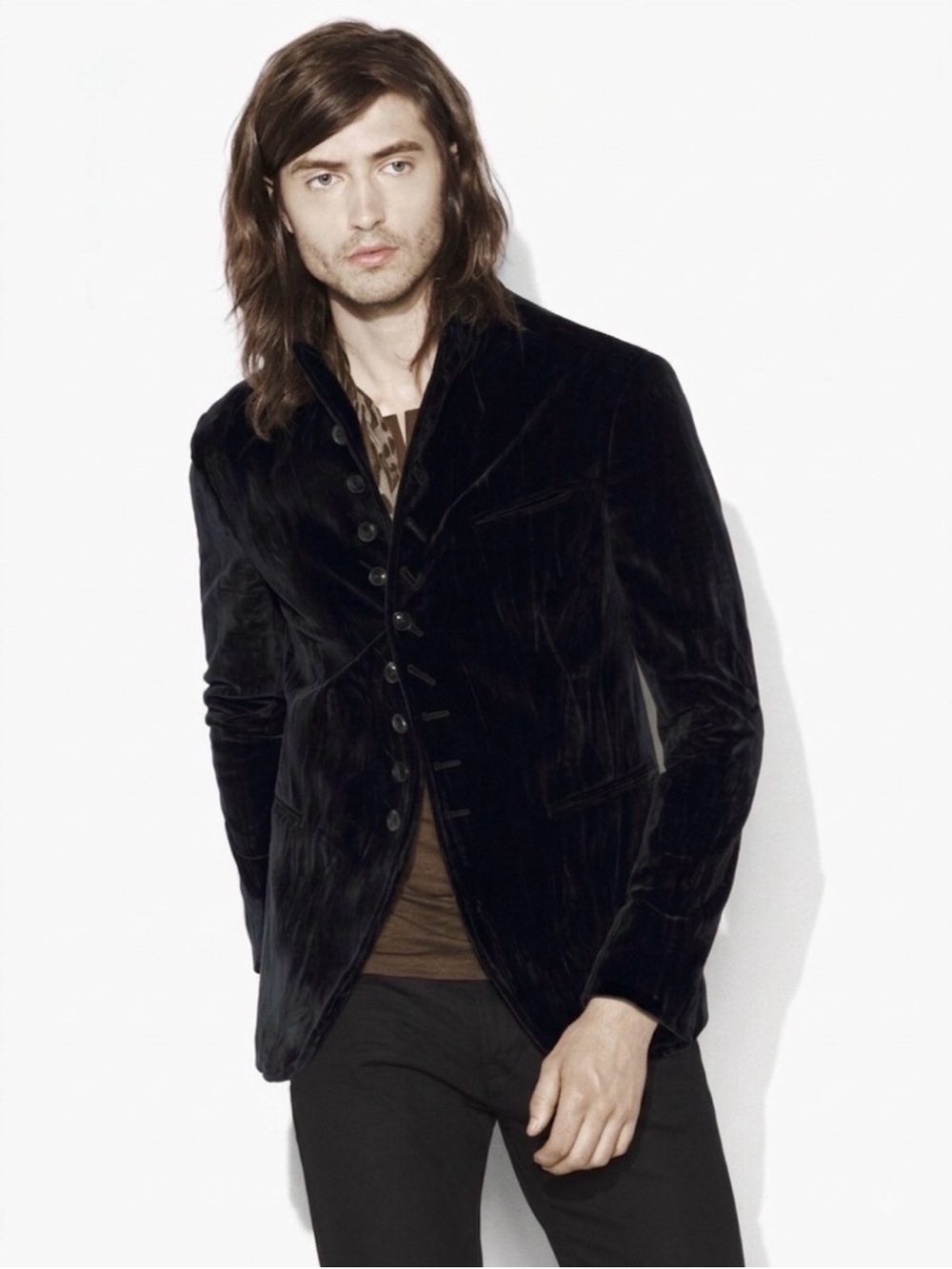 John Varvatos Collection crushed velvet multibutton jacket Size EU 54 USA 44